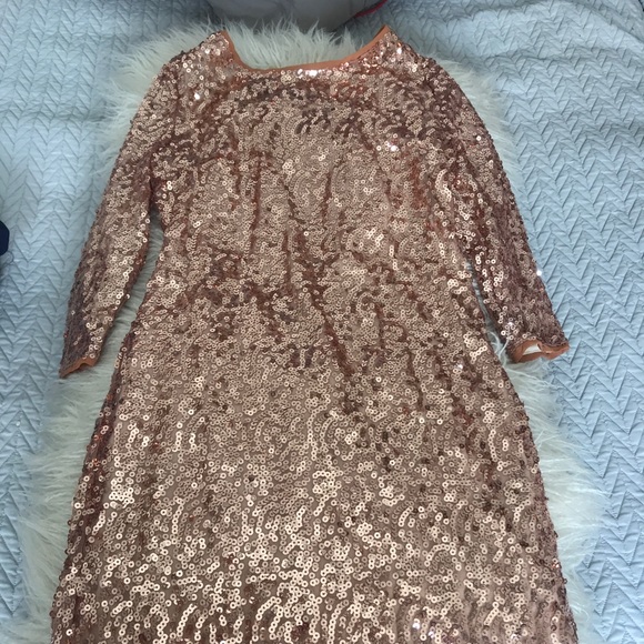 Gold sequin half sleeve dress - Picture 1 of 4
